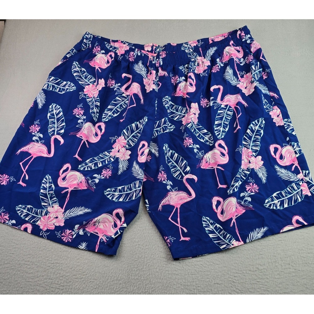 7XL Hawaiian Flamingo Button Up Shirt & Short Set Tropical Beach Resort Vacation